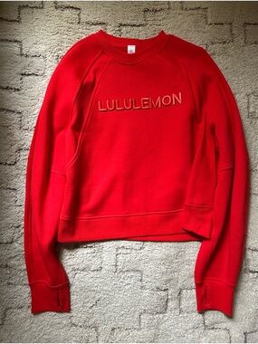 Lululemon Scuba Pullover in Hot Heat size M/L